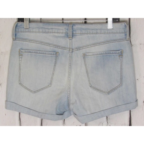 Old Navy Women Jean Shorts Size 8 Blue Midrise Boyfriend Distressed Cuffed Denim - Picture 2 of 4